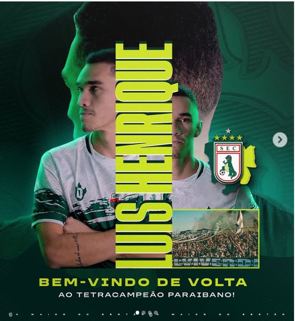 Sousa anuncia o retorno do atacante Luís Henrique para a disputa da Série D